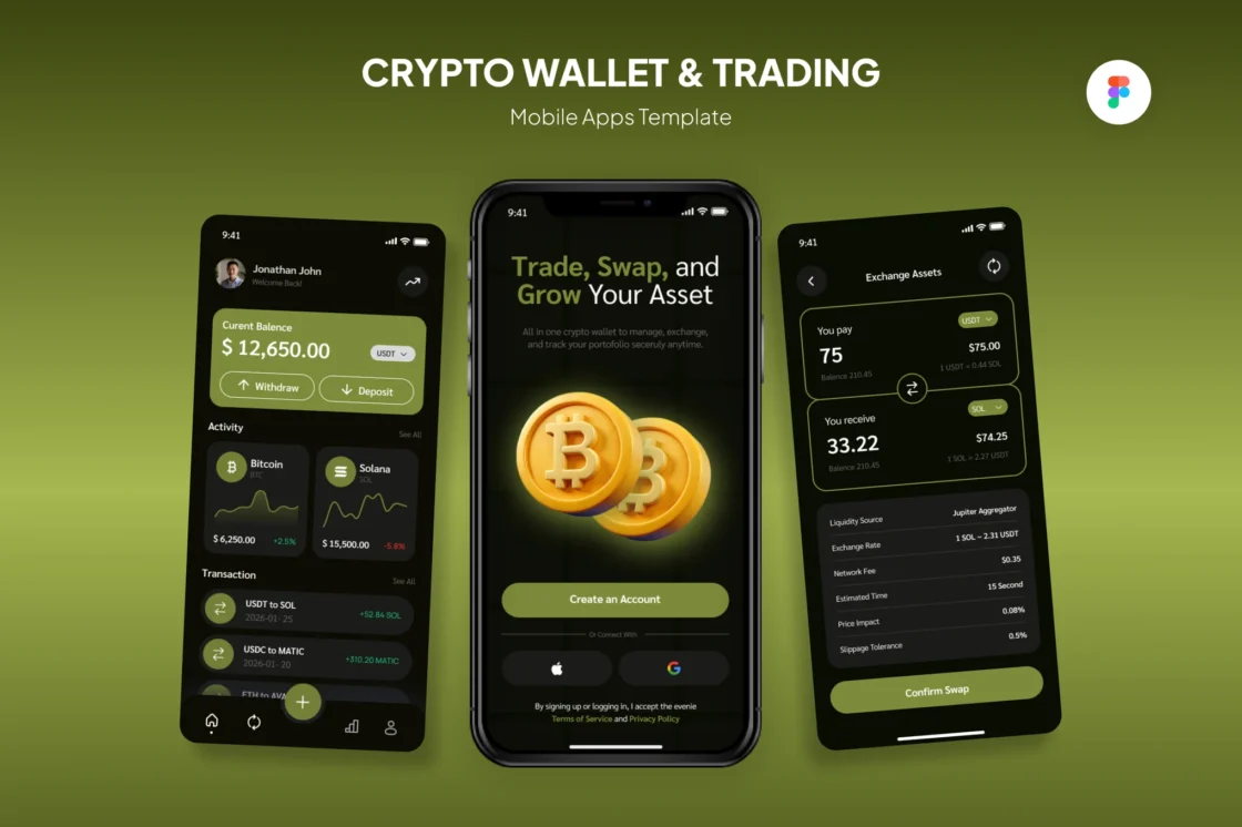 Crypto Wallet & Trading Mobile App Ui /Ux